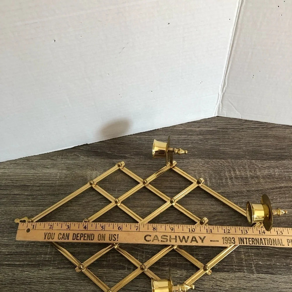 Accordion Style Brass  Candle Wall Sconce - Picture 6 of 6